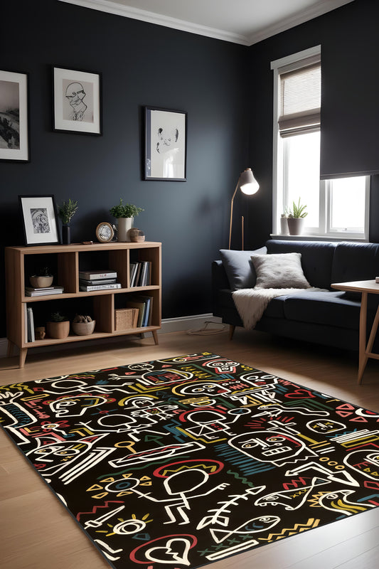 Makinede yıkanabilir renkli desen kaymaz taban leke tutmaz salon halısı çocuk halısı ve yolluk