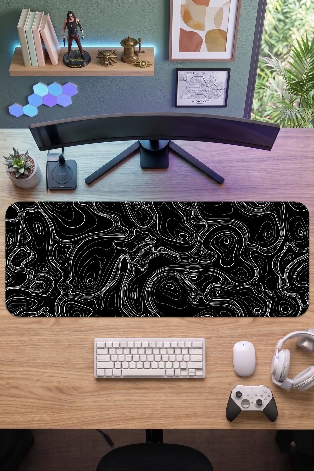 70x30 Profesyonel Gaming Mouse Pad - Kaydırmaz Taban, Pürüzsüz Yüzey, Hassas Kontrol, Dikişli Kenar