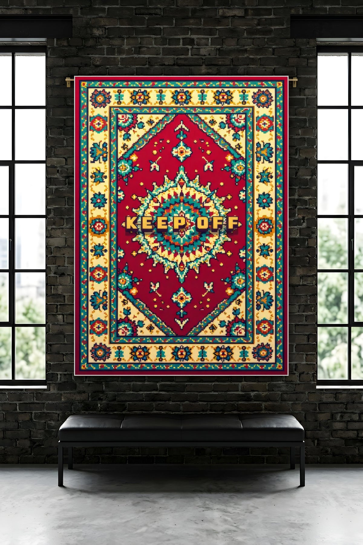 Dijital Yıkanabilir Etnik Retro Desen Kaymaz Taban Salon Halısı Mutfak Yolluk Çocuk Odası Halısı