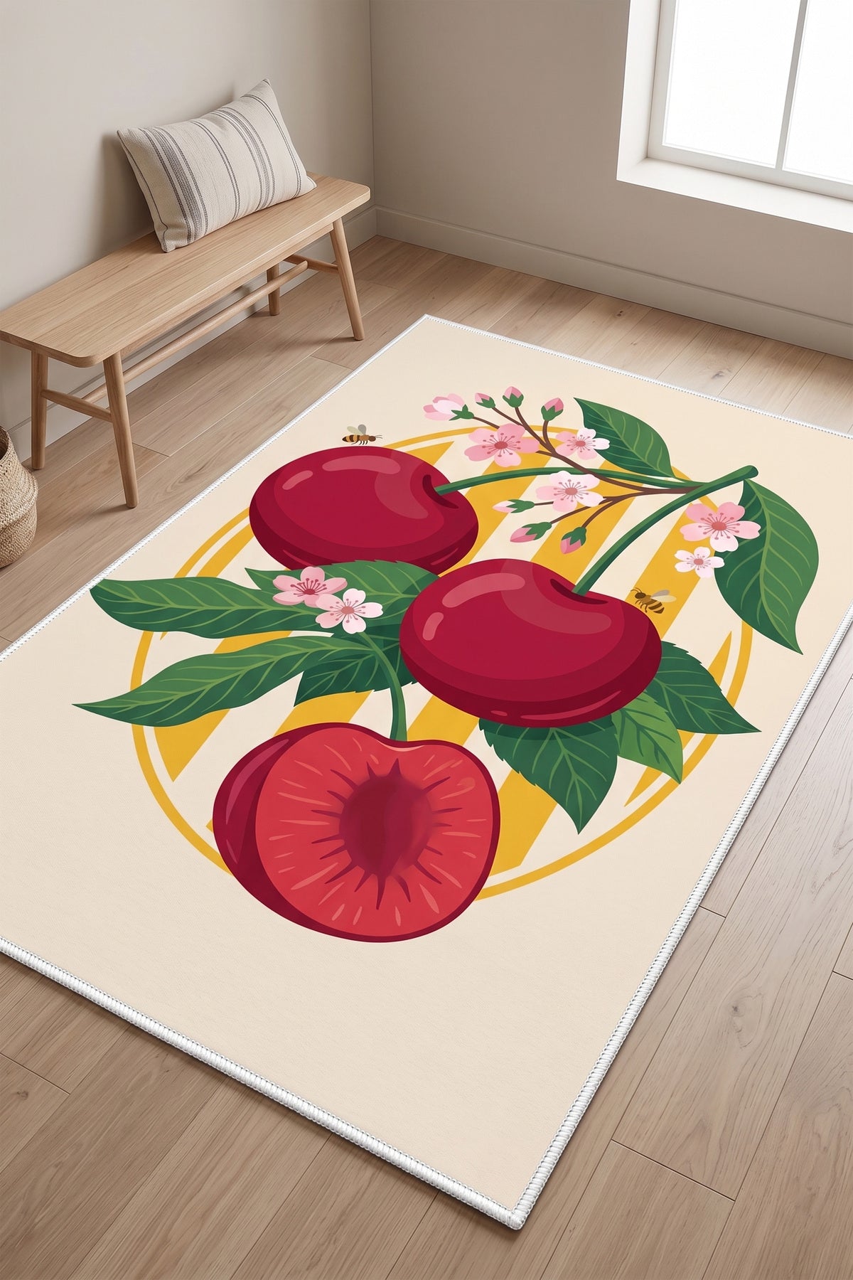 Dijital Yıkanabilir Etnik Retro Desen Kaymaz Taban Salon Halısı Mutfak Halısı Yolluk Çocuk Halısı