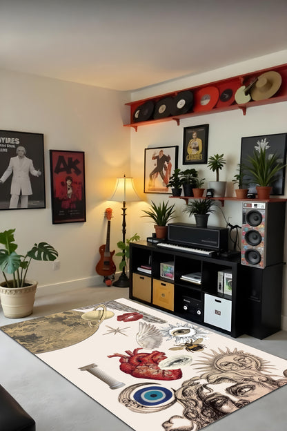 Dijital Baskı Modern Tarz Kaymaz Taban Leke Tutmaz Makinada Yıkanabilir Salon Halısı Genç Oda Halısı