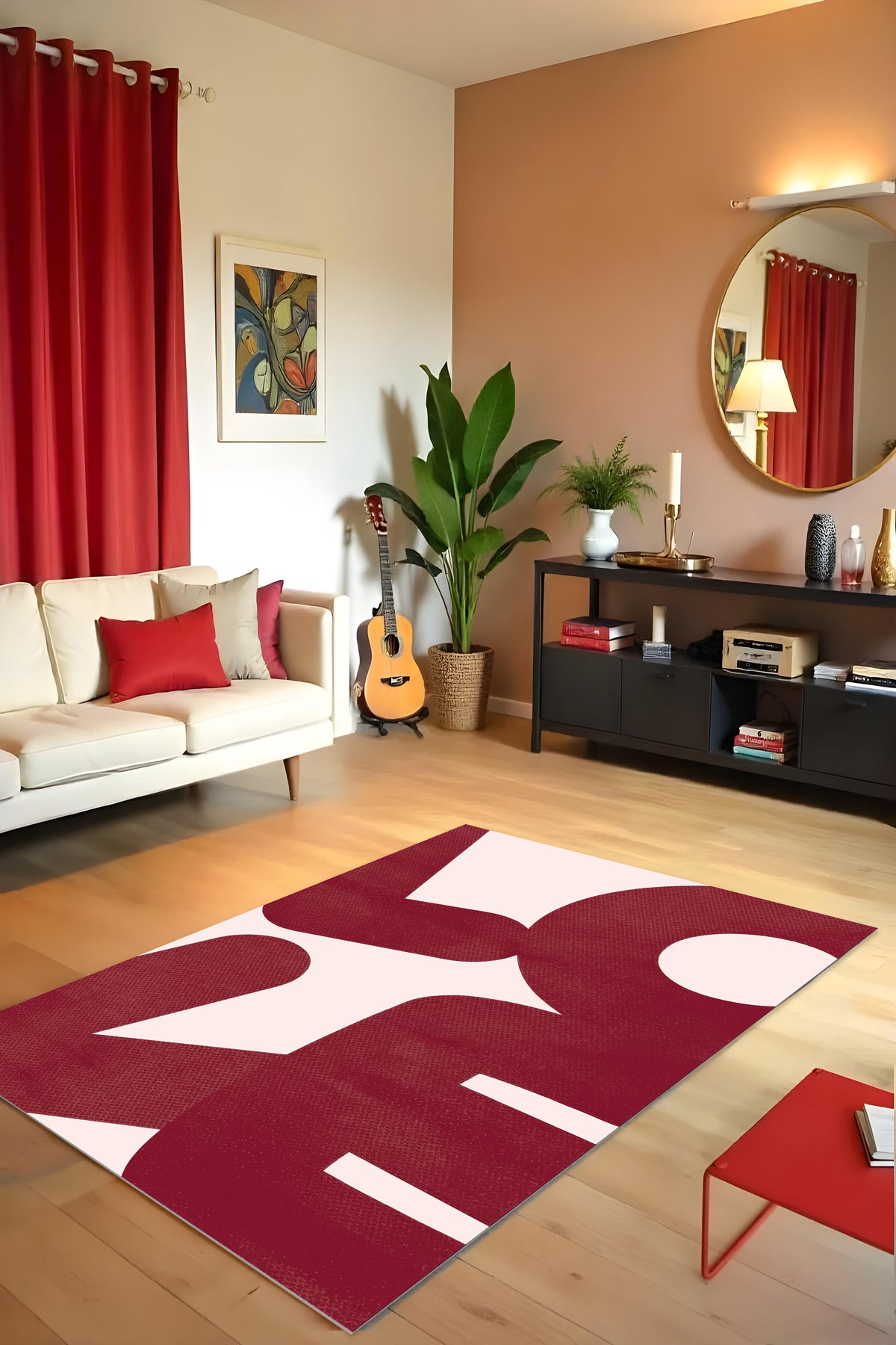 Makinede Yıkanabilir Dijital Baskı Kaymaz Taban Salon Mutfak Yolluk Çocuk Odası Halısı