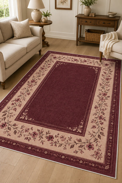 Dijital Yıkanabilir Etnik Retro Desen Kaymaz Taban Salon Halısı Mutfak Halısı Yolluk Çocuk Halısı
