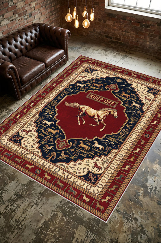 Dijital Yıkanabilir Etnik Retro Desen Kaymaz Taban Salon Halısı Mutfak Yolluk Çocuk Odası Halısı