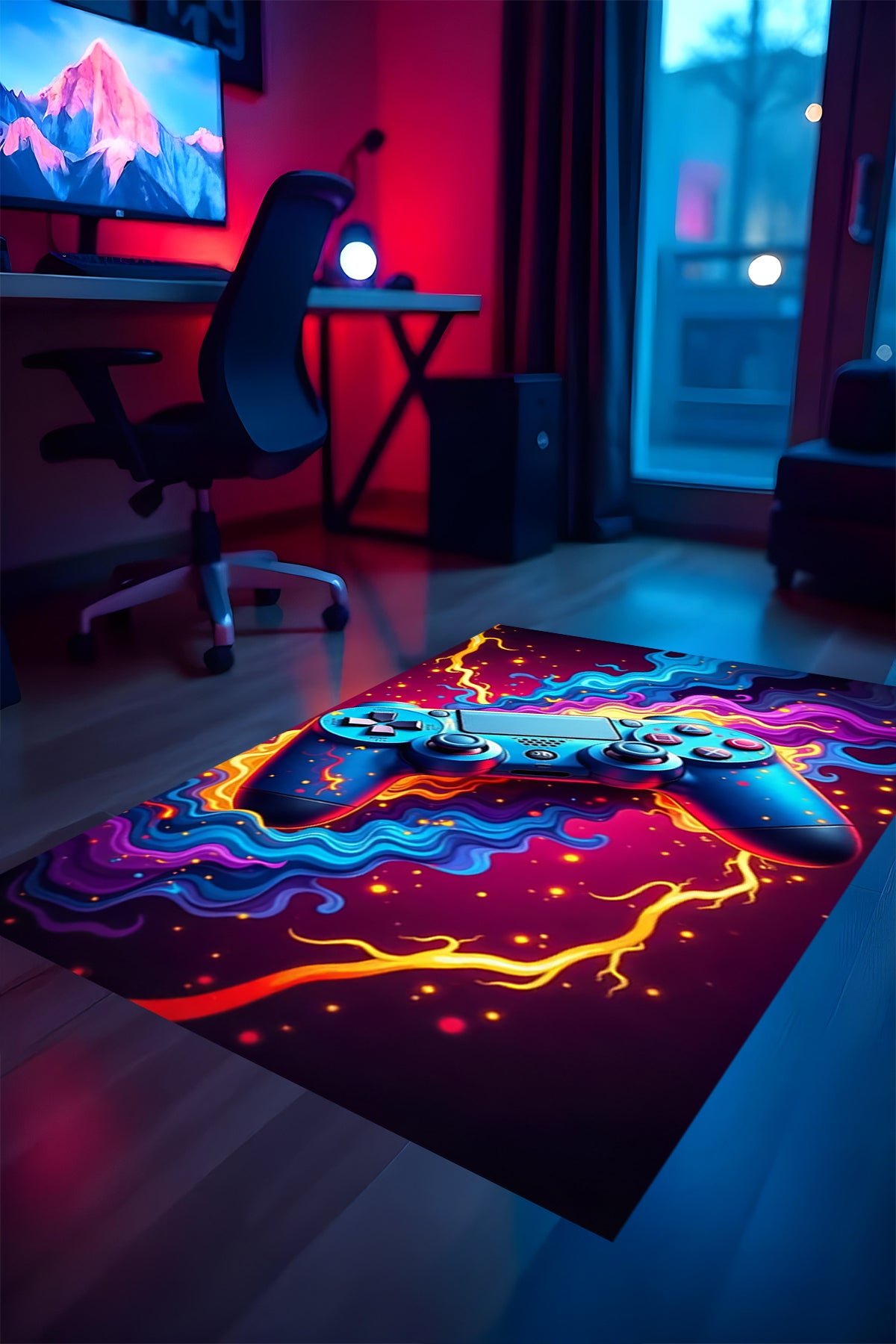 Gaming Halı Dijital Baskı Oyun Odası Halısı Kaymaz Taban Yıkanabilir Gamer Modern Tasarım