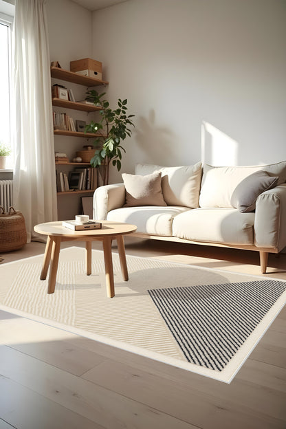 Makinede Yıkanabilir Geometrik Desen Kaymaz Taban Leke Tutmaz Mutfak Halısı Salon Halısı ve Yolluk