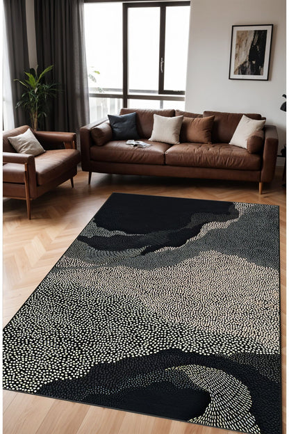 Dijital Baskı Su Desen Renk Geçişli Modern Dekoratif Makinada Yıkanabilir Salon Halısı Yolluk Halısı