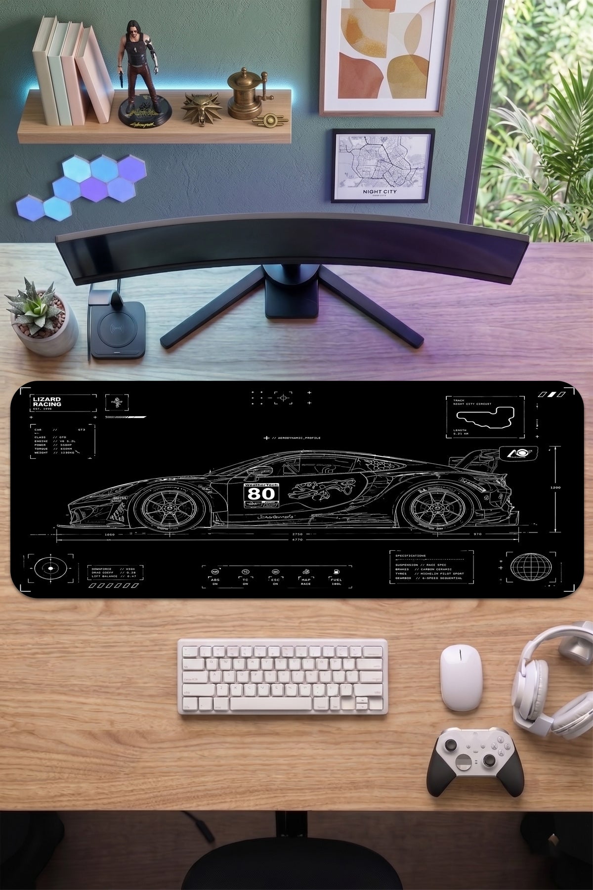 70x30 Profesyonel Gaming Mouse Pad - Kaydırmaz Taban, Pürüzsüz Yüzey, Hassas Kontrol, Dikişli Kenar