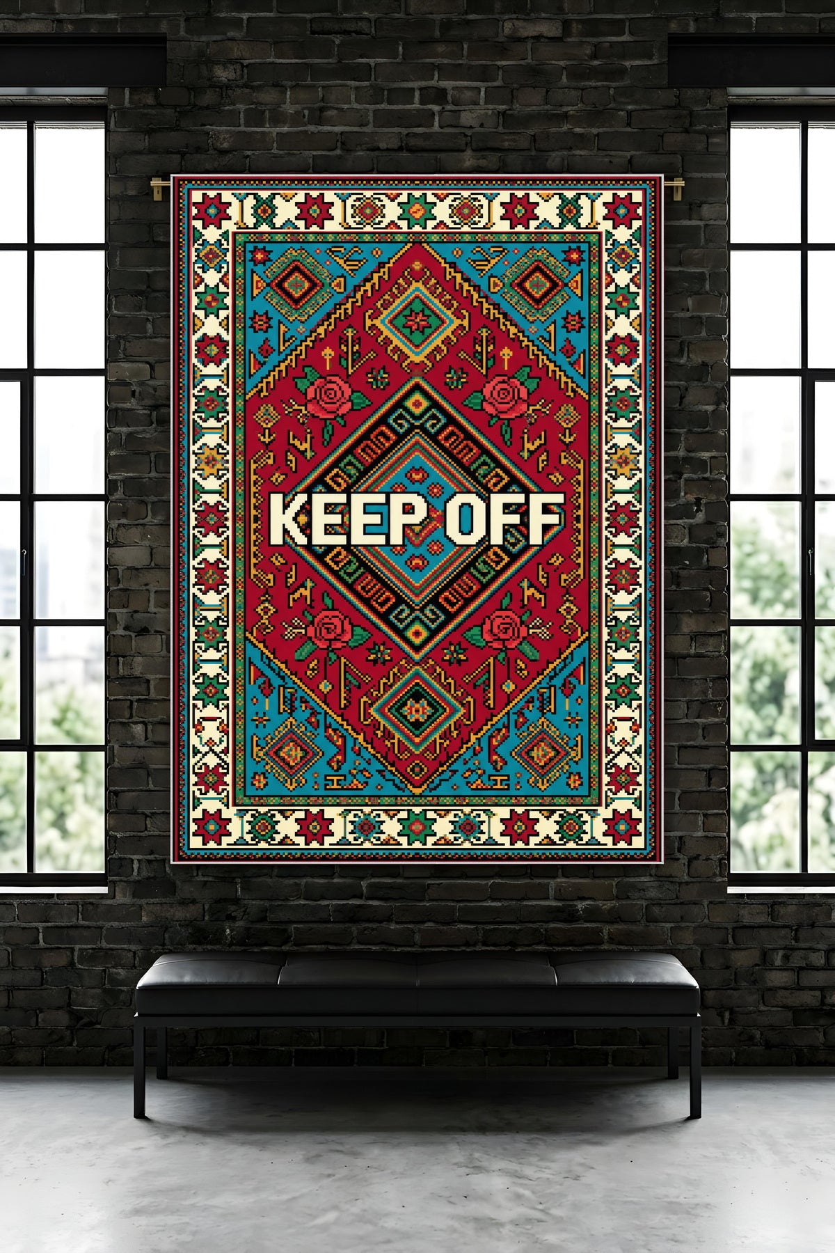 Dijital Yıkanabilir Etnik Retro Desen Kaymaz Taban Salon Halısı Mutfak Yolluk Çocuk Odası Halısı