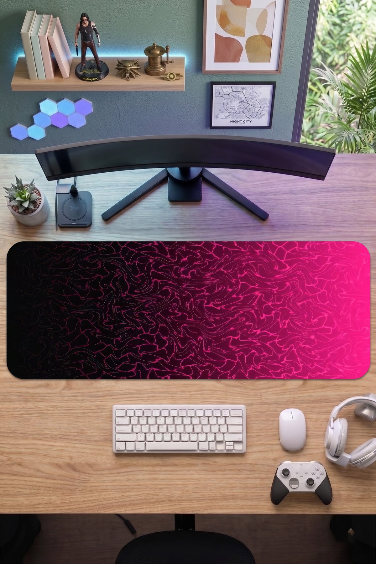70x30 Profesyonel Gaming Mouse Pad - Kaydırmaz Taban, Pürüzsüz Yüzey, Hassas Kontrol, Dikişli Kenar