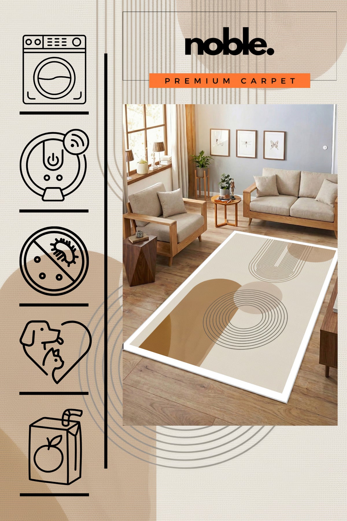 Makinede Yıkanabilir Dijital Baskı Kaymaz Taban Salon Mutfak Yolluk Çocuk Odası Halısı