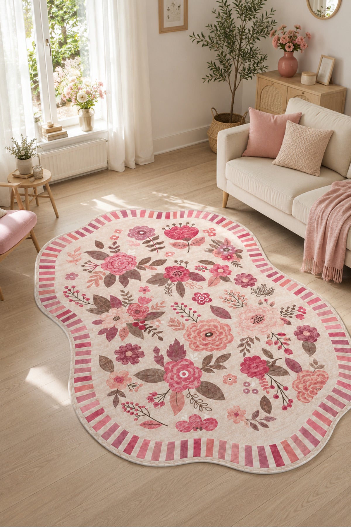 Dijital Yıkanabilir Lazer Kesim Halı Retro Desen Kaymaz Taban Salon Halısı Mutfak Halısı Yolluk