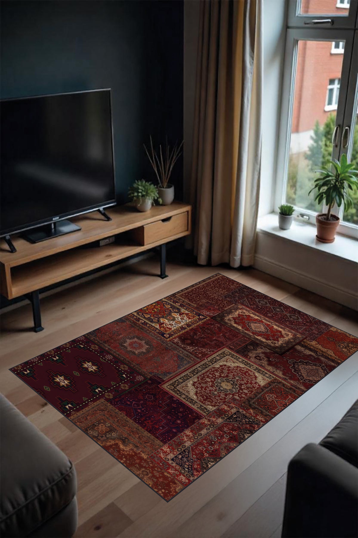 Makinede yıkanabilir dijital baskı kaymaz taban leke tutmaz mutfak halısı salon halısı ve yolluk