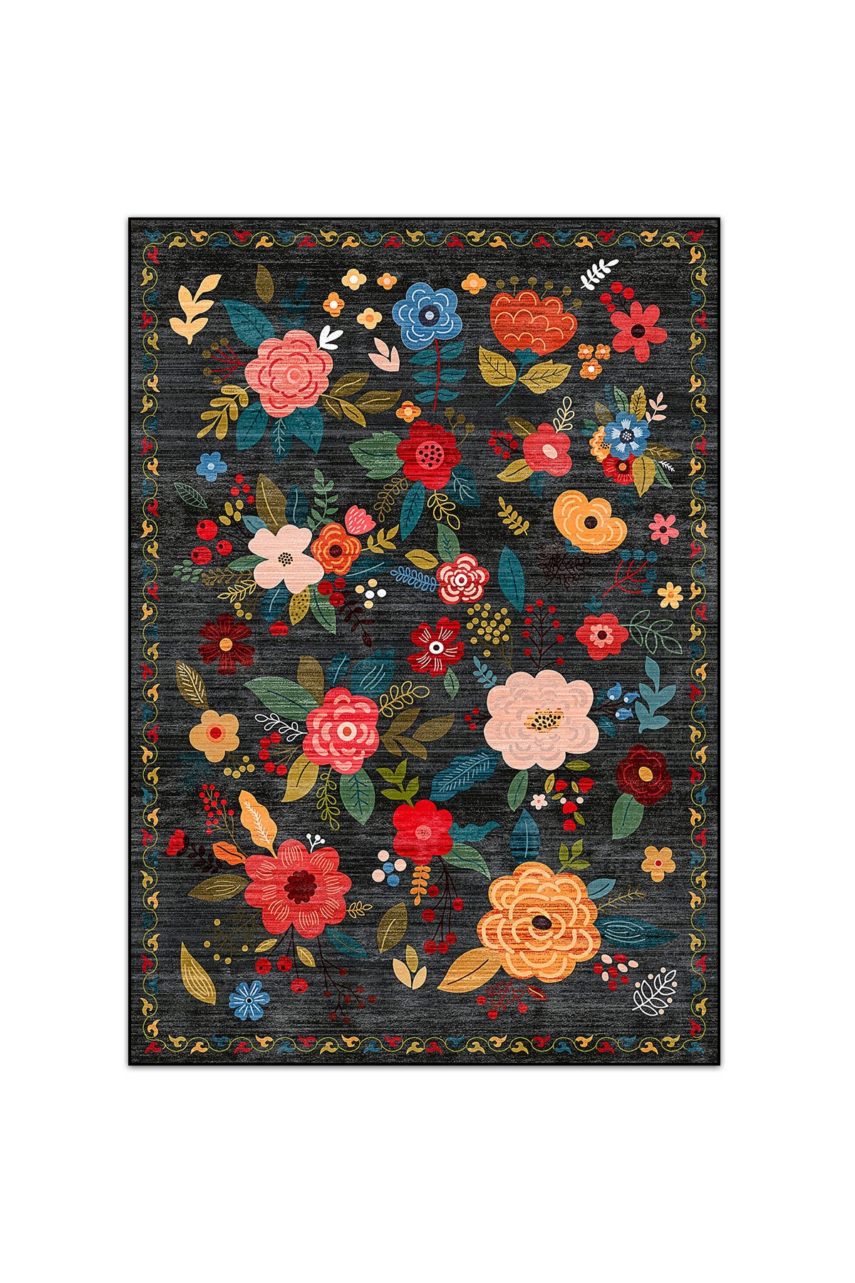 Dijital Yıkanabilir Etnik Retro Desen Kaymaz Taban Salon Halısı Mutfak Halısı Yolluk Çocuk Halısı