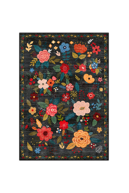Dijital Yıkanabilir Etnik Retro Desen Kaymaz Taban Salon Halısı Mutfak Halısı Yolluk Çocuk Halısı