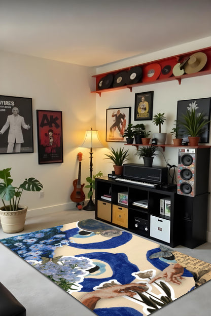 Dijital Baskı Modern Tarz Kaymaz Taban Leke Tutmaz Makinada Yıkanabilir Salon Halısı Genç Oda Halısı